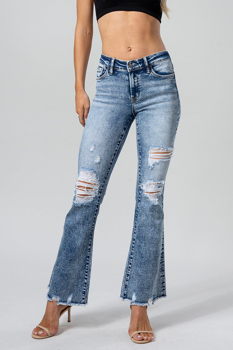 MID RISE FLARE JEANS BYF1020 by Bayeas