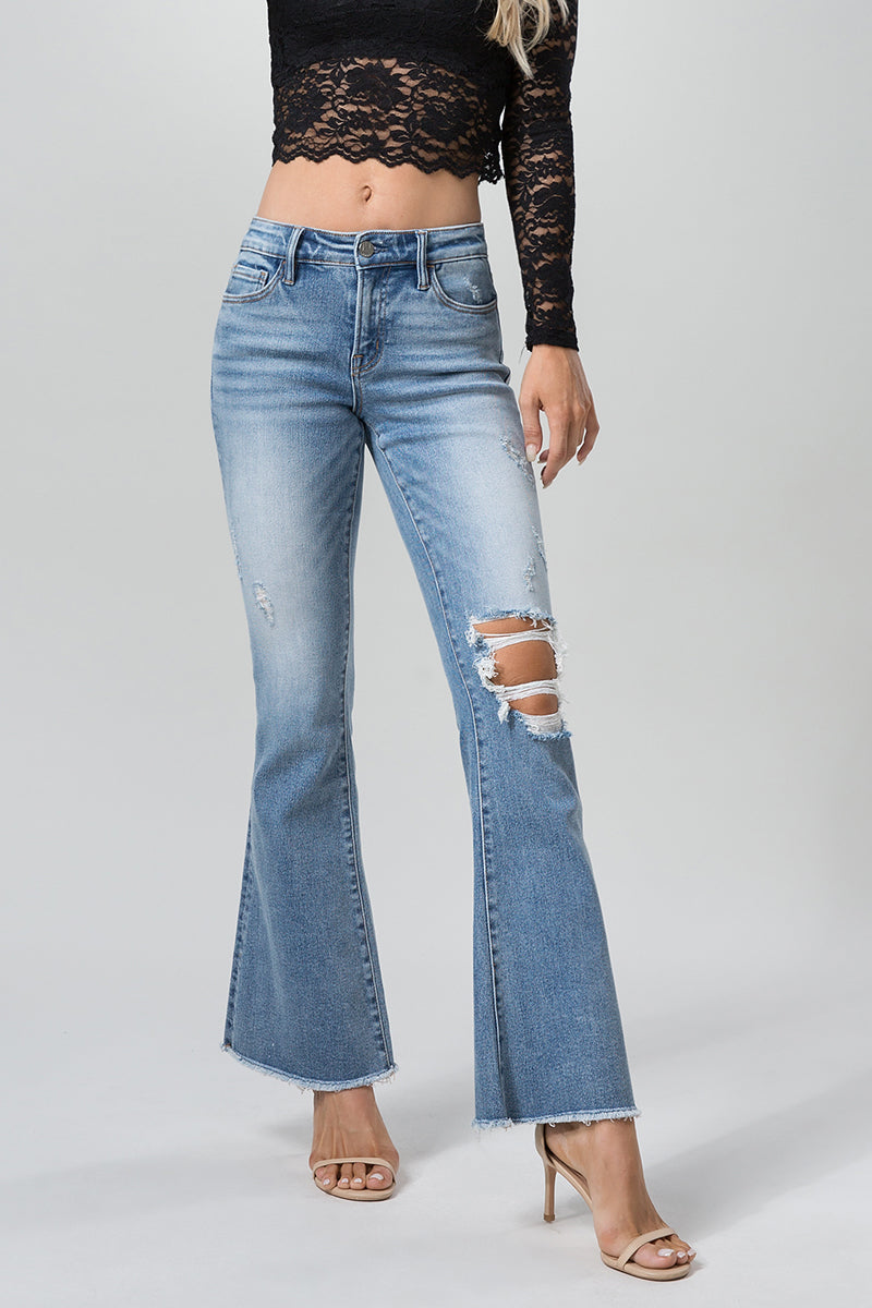 MID RISE FLARE JEANS BYF1019 by Bayeas