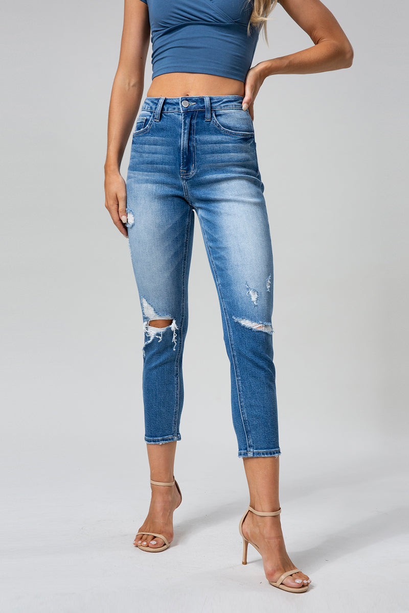 HIGH RISE MOM JEANS BYM3003 by Bayeas