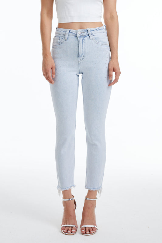 HIGH RISE SLIM STRAIGHT LEG JEANS BYT5146 by Bayeas