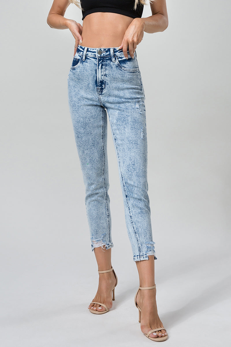 HIGH RISE MOM JEANS BYM3002 by Bayeas