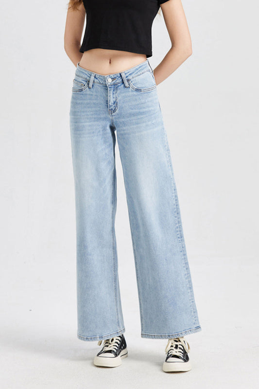 MID RISE WIDE LEG JEANS BYW8001 by Bayeas