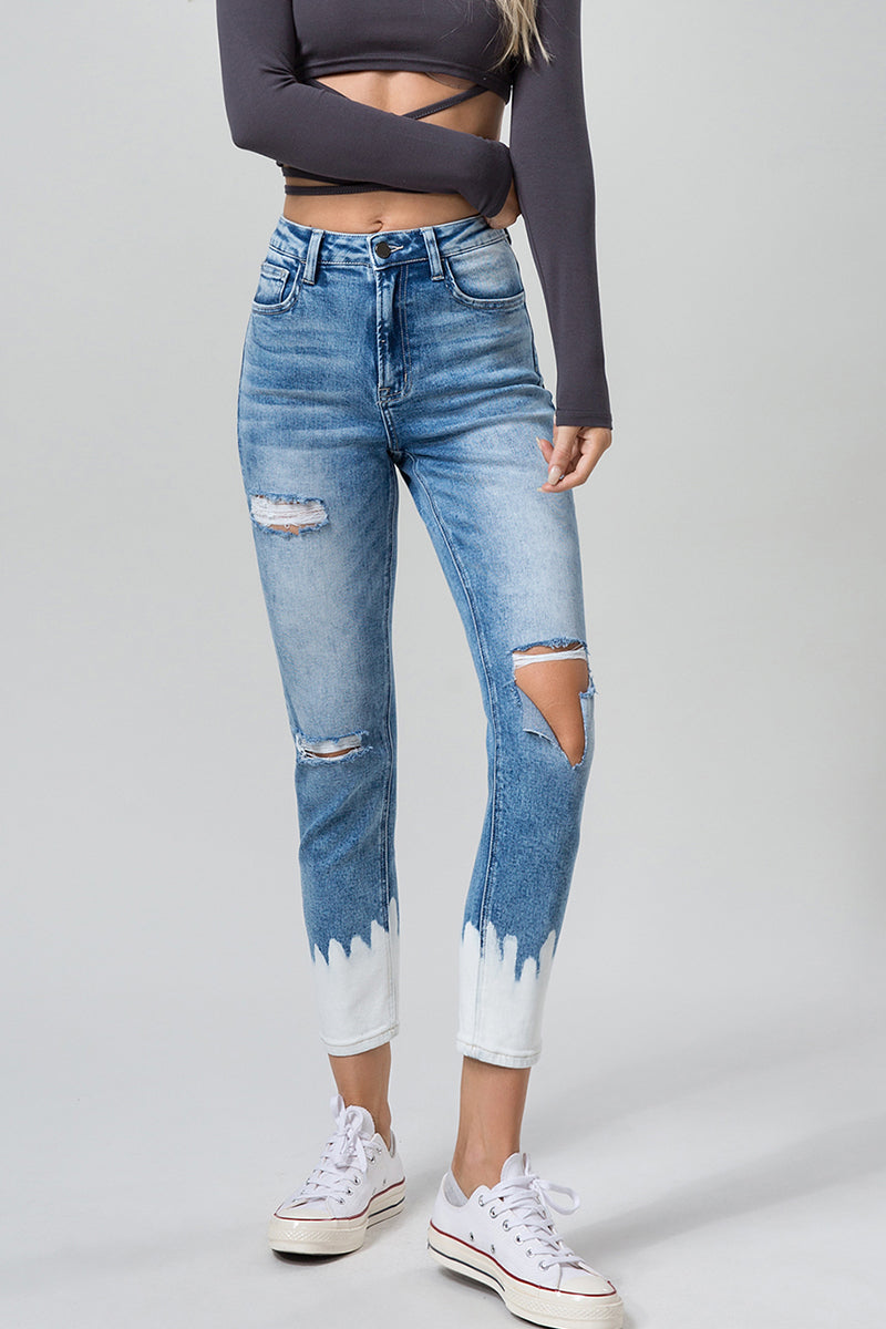 HIGH RISE MOM JEANS BYM3005 by Bayeas