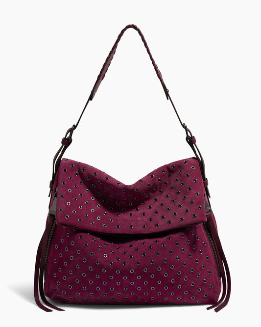 Bali Novelty Double Entry Hobo in Luxury Suede by Aimee Kestenberg