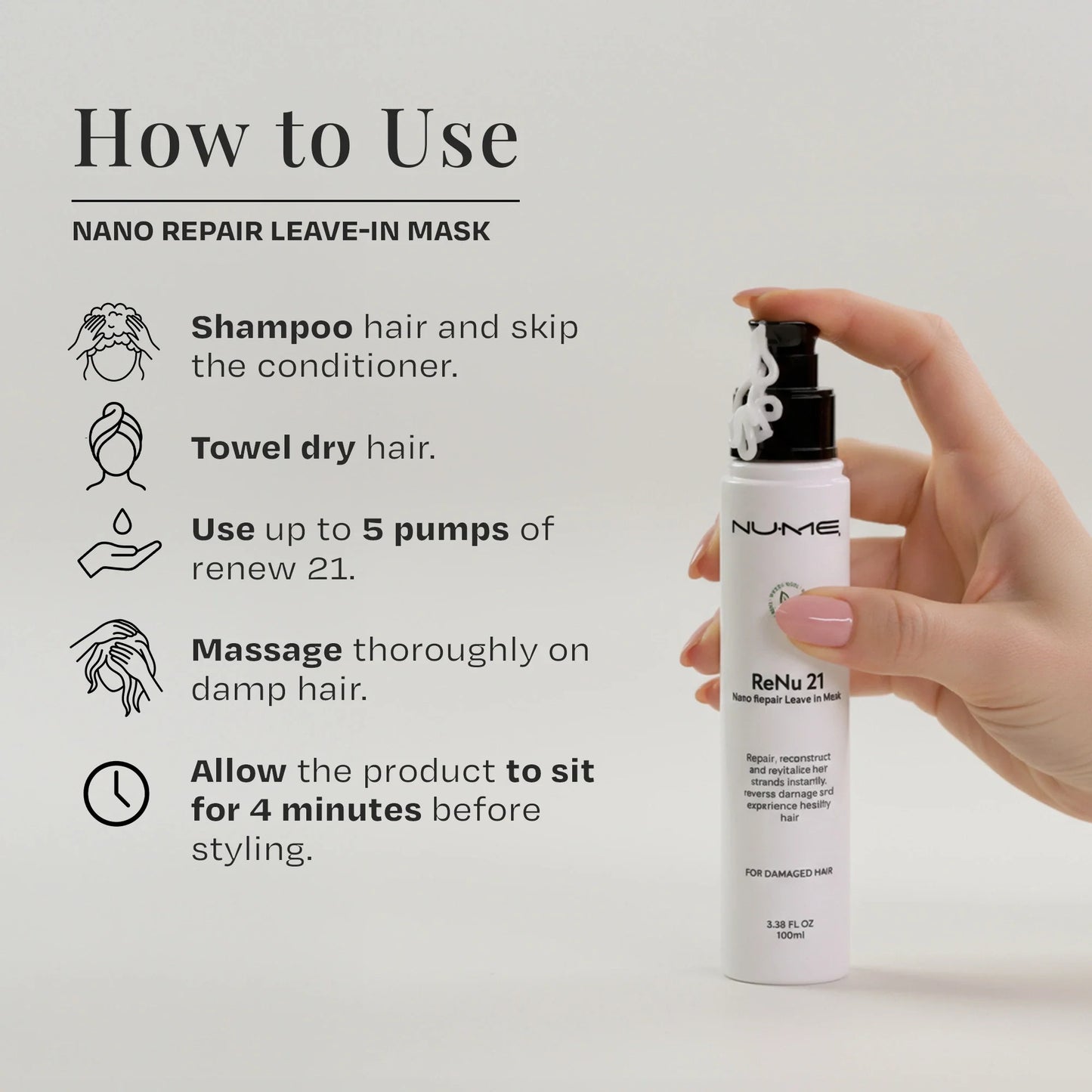ReNu21 Nano Repair Leave-in Mask – Amino Acid Hair Treatment