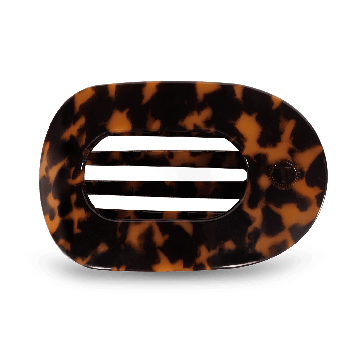 Tortoise Large Flat Round Hair Clip