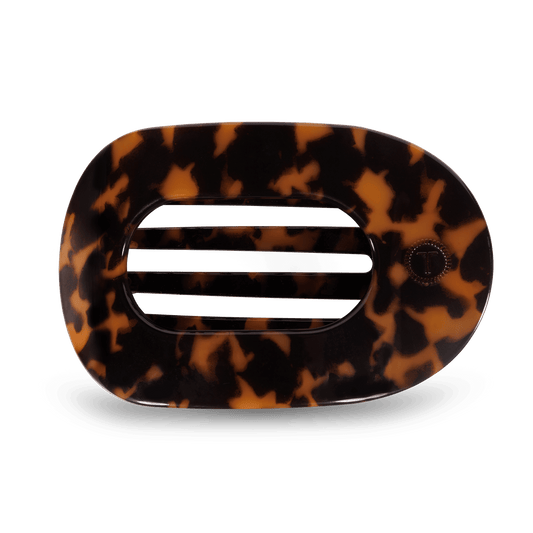 Tortoise Large Flat Round Hair Clip