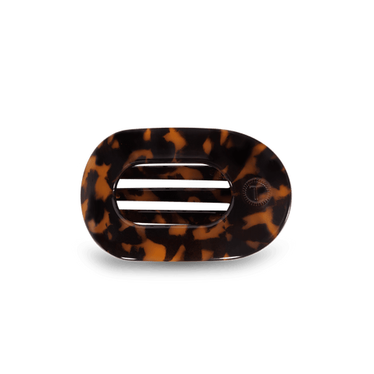 Tortoise Small Flat Round Hair Clip