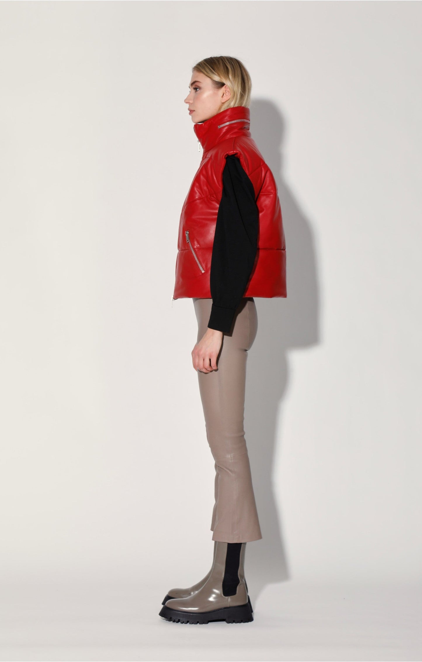 Landon Vest, Red - Puffer Leather by Walter Baker
