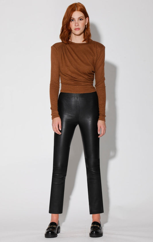 Karina Pant, Black - Stretch Leather by Walter Baker