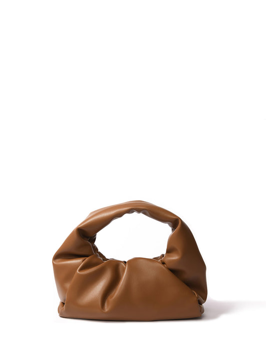 Marshmallow Croissant Bag in Soft Leather, Caramel by Bob Oré