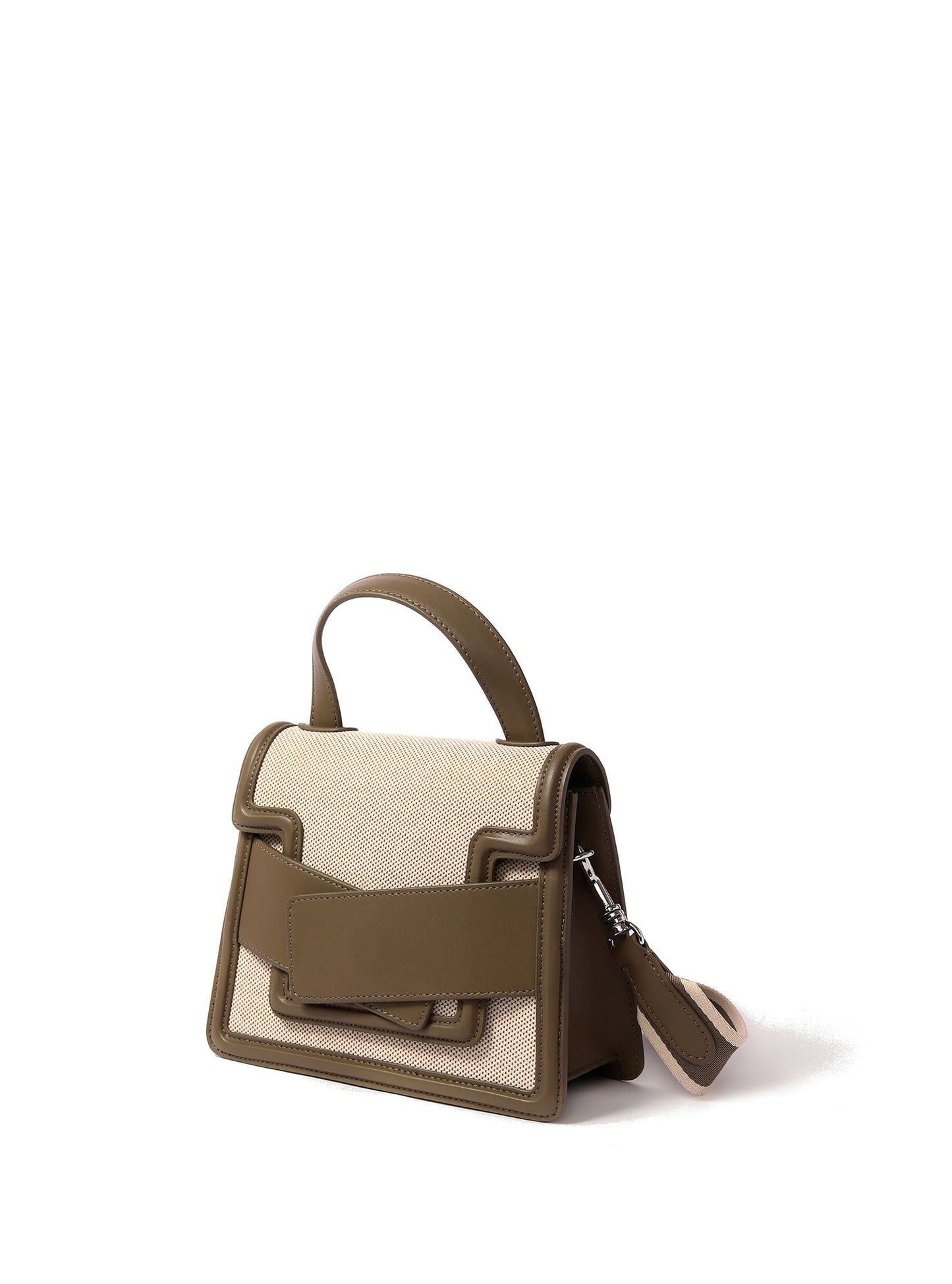 Evelyn Bag in Canvas and Genuine Leather, Gray by Bob Oré