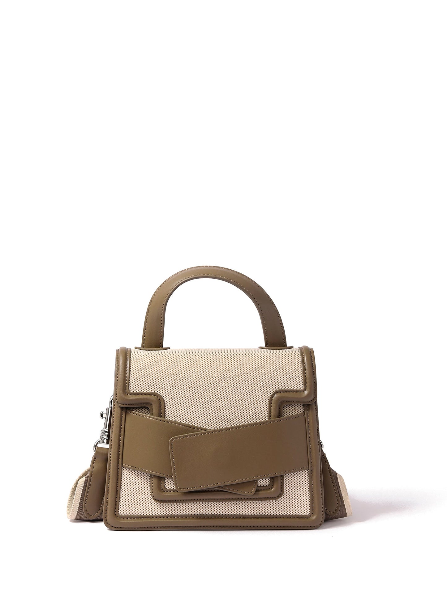 Evelyn Bag in Canvas and Genuine Leather, Gray by Bob Oré