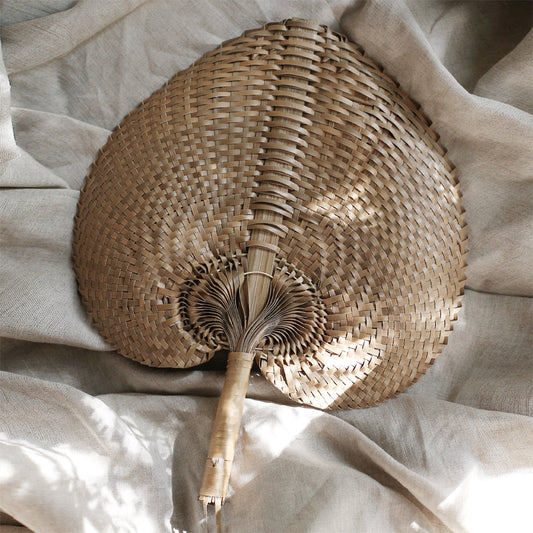 Balinese Woven Hand Fan "Ono" Toasted by BrunnaCo
