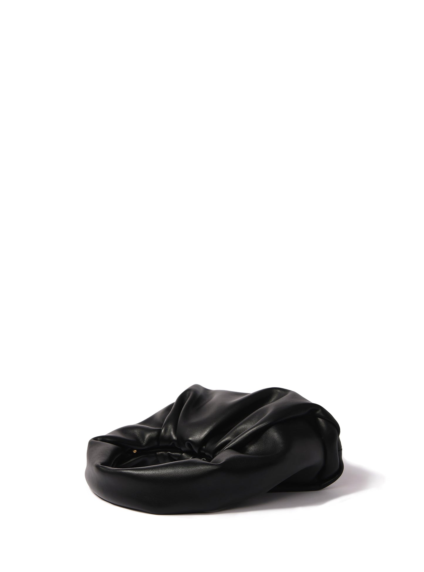 Marshmallow Croissant Bag in Soft Leather, Black by Bob Oré