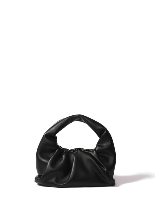 Marshmallow Croissant Bag in Soft Leather, Black by Bob Oré