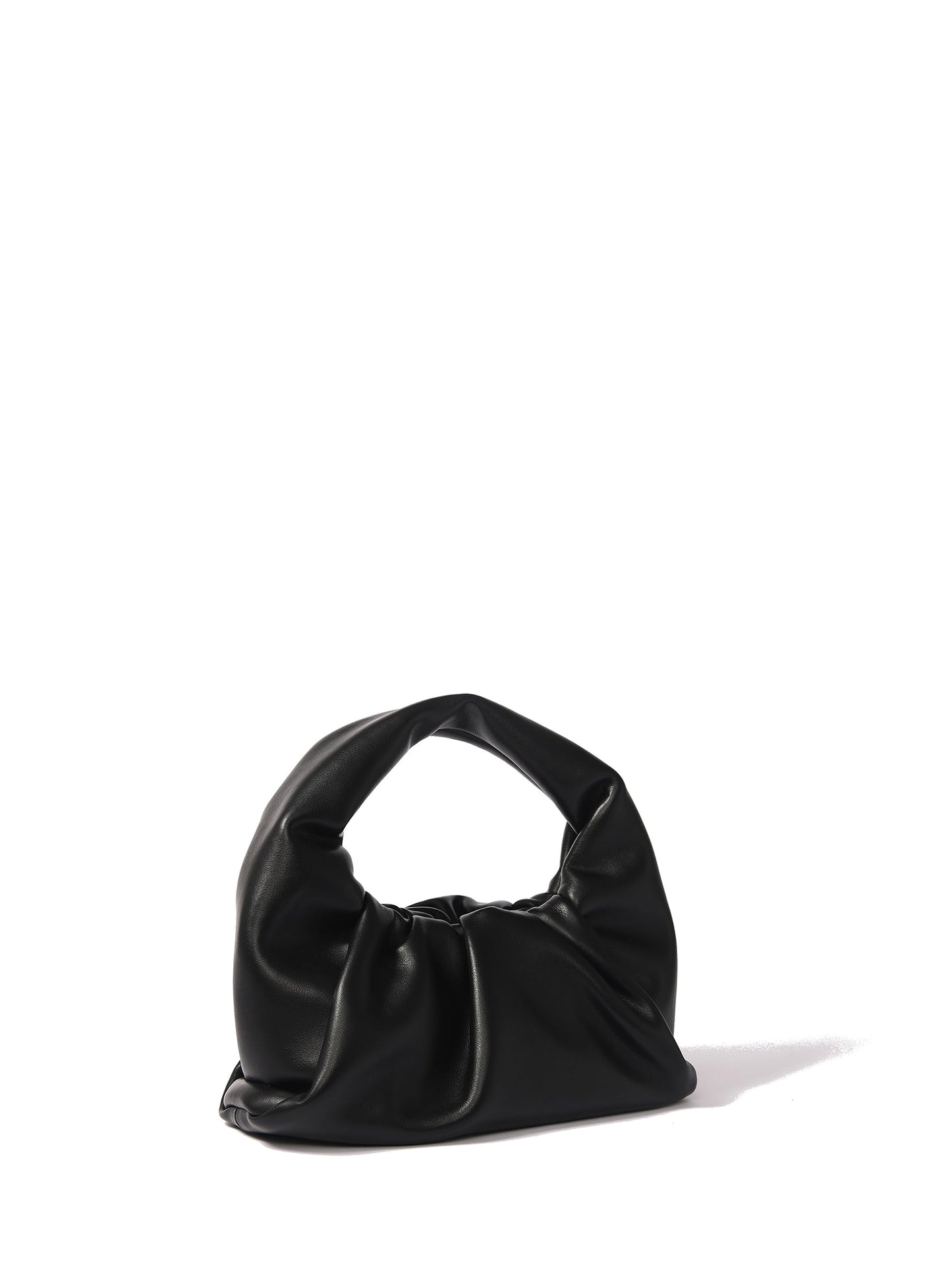 Marshmallow Croissant Bag in Soft Leather, Black by Bob Oré