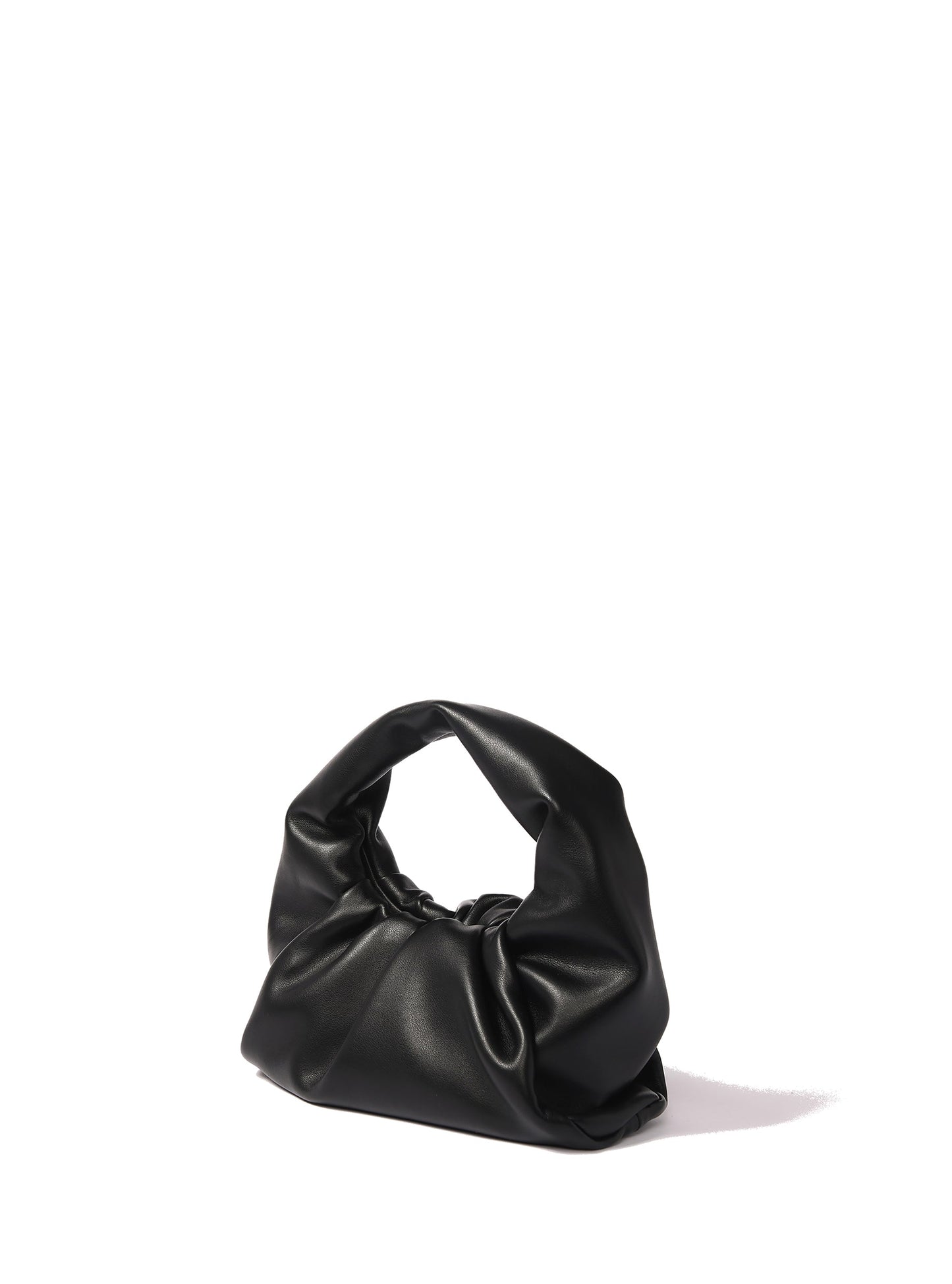 Marshmallow Croissant Bag in Soft Leather, Black by Bob Oré