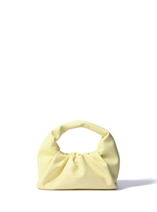 Marshmallow Croissant Bag in Soft Leather, Bright Yellow by Bob Oré