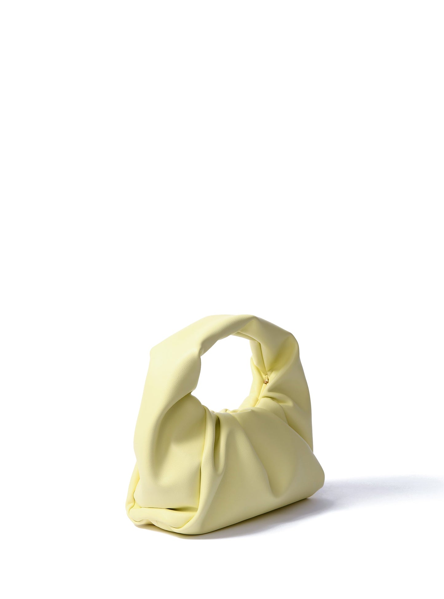 Marshmallow Croissant Bag in Soft Leather, Bright Yellow by Bob Oré