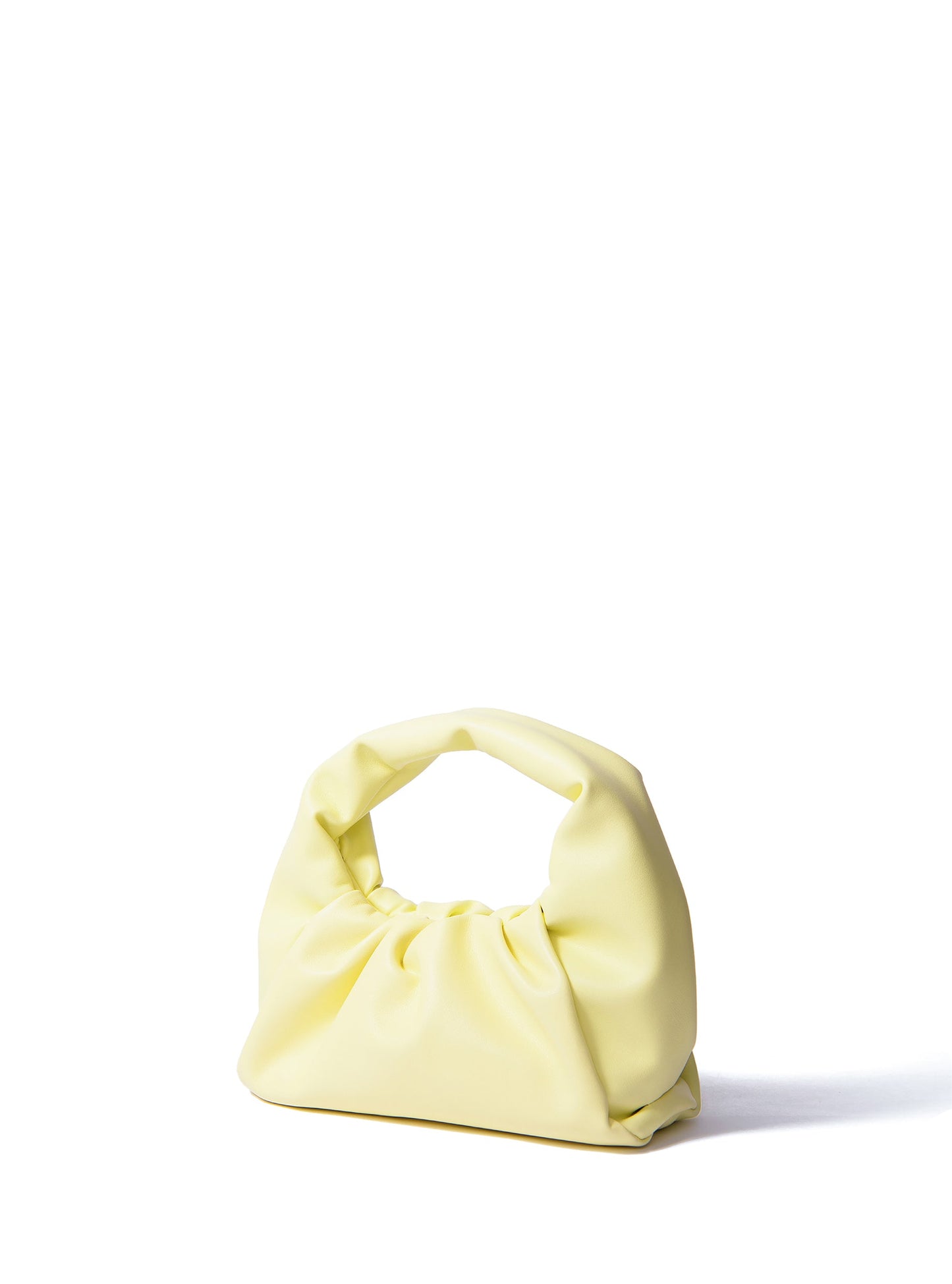 Marshmallow Croissant Bag in Soft Leather, Bright Yellow by Bob Oré
