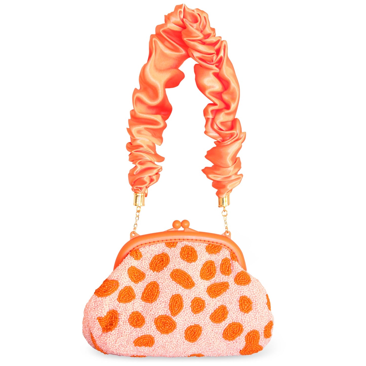 ARNOLDI PEACHPUFF Hand-beaded Clutch Bag In Orange & Peach by BrunnaCo