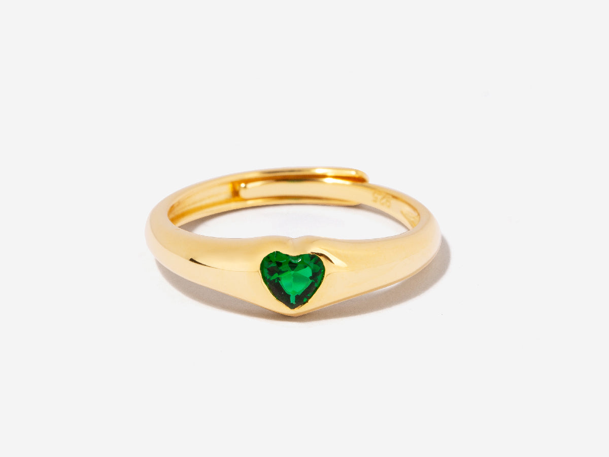 Amia Emerald Dome Ring by Little Sky Stone