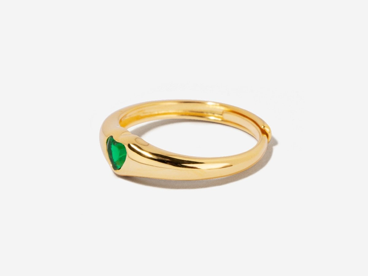 Amia Emerald Dome Ring by Little Sky Stone