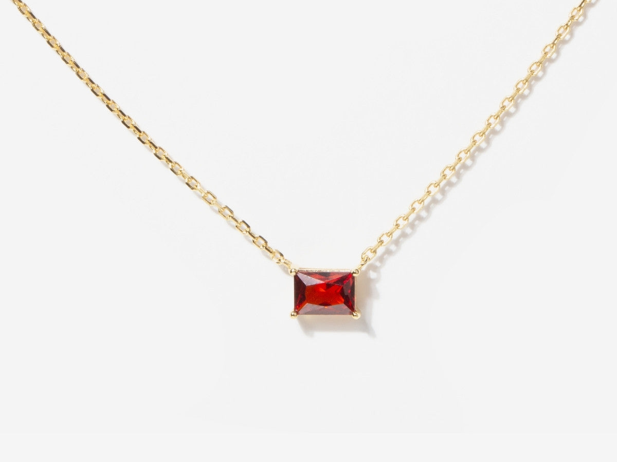 Baguette Garnet Necklace by Little Sky Stone