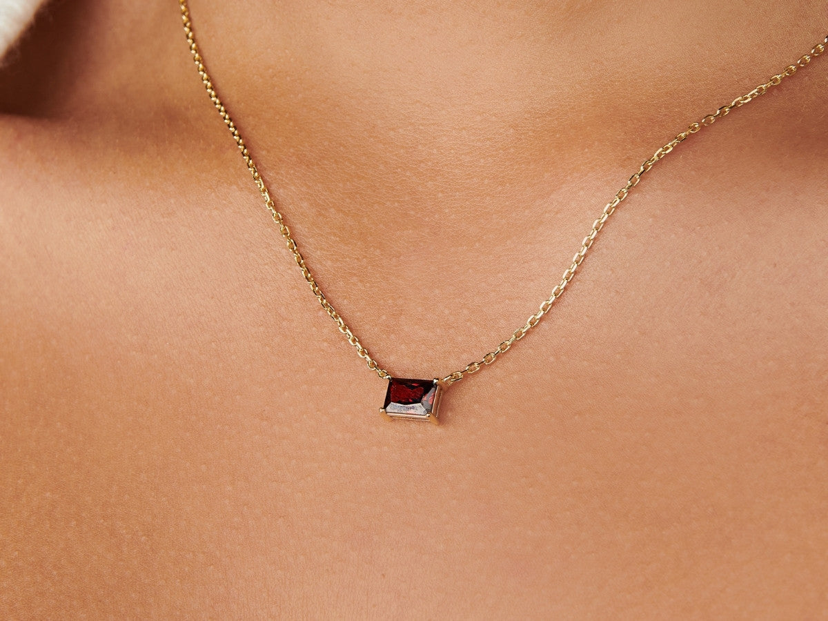 Baguette Garnet Necklace by Little Sky Stone