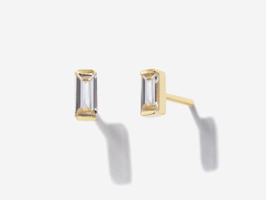 Baguette Moissanite Studs by Little Sky Stone