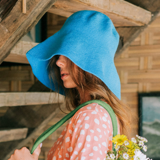 Bloom Crochet Hat, in Mosaic Blue by BrunnaCo