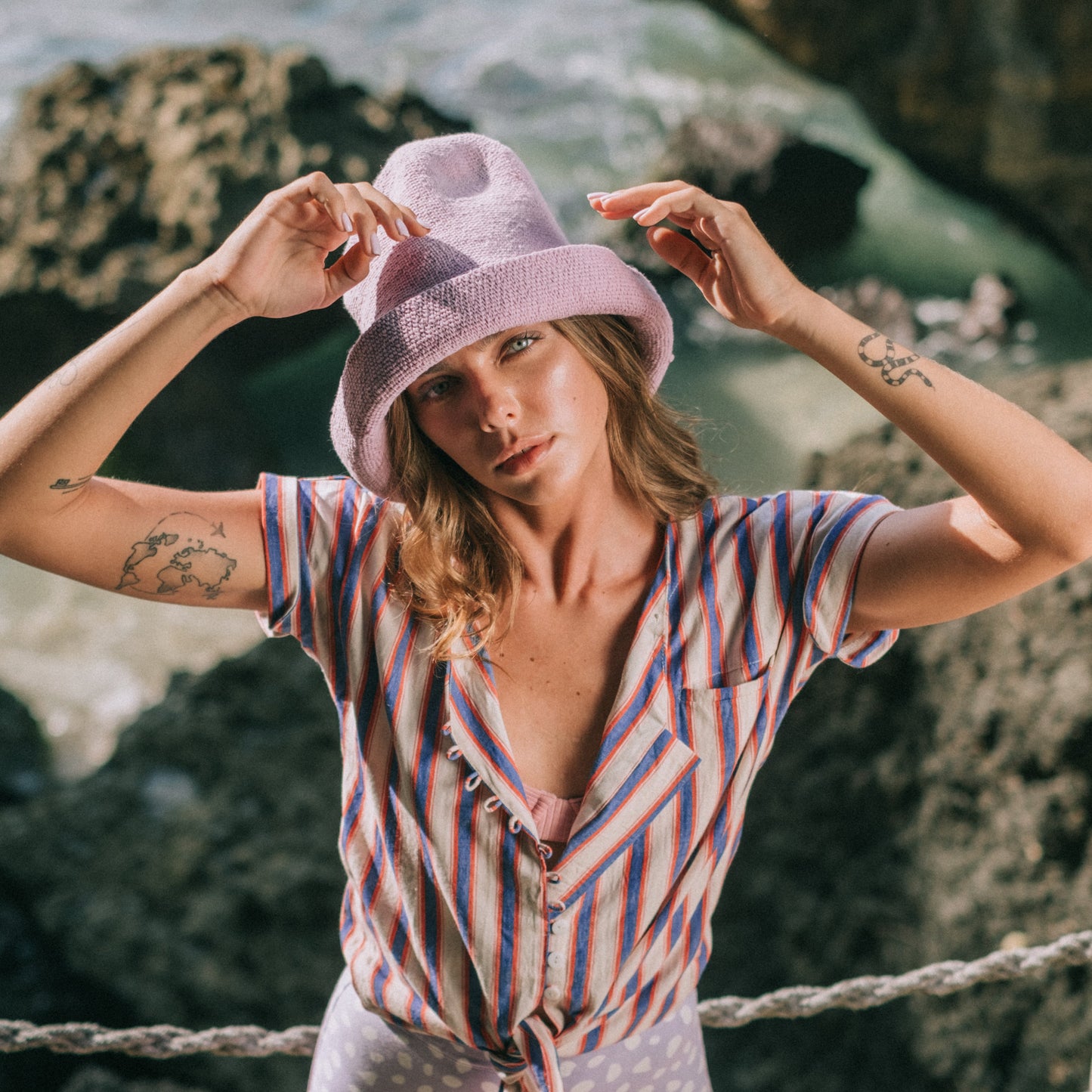 BLOOM Crochet Sun Hat In Lilac Purple by BrunnaCo