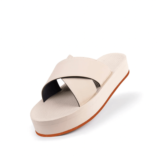 Women's Cross Platform Sneaker Sole - Orange Sole/Sea Salt by Indosole