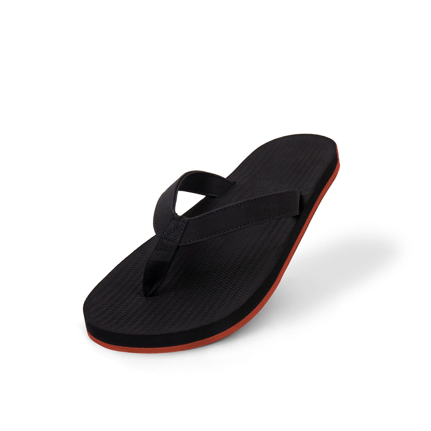 Women's Flip Flops Sneaker Sole - Black/Orange Sole by Indosole