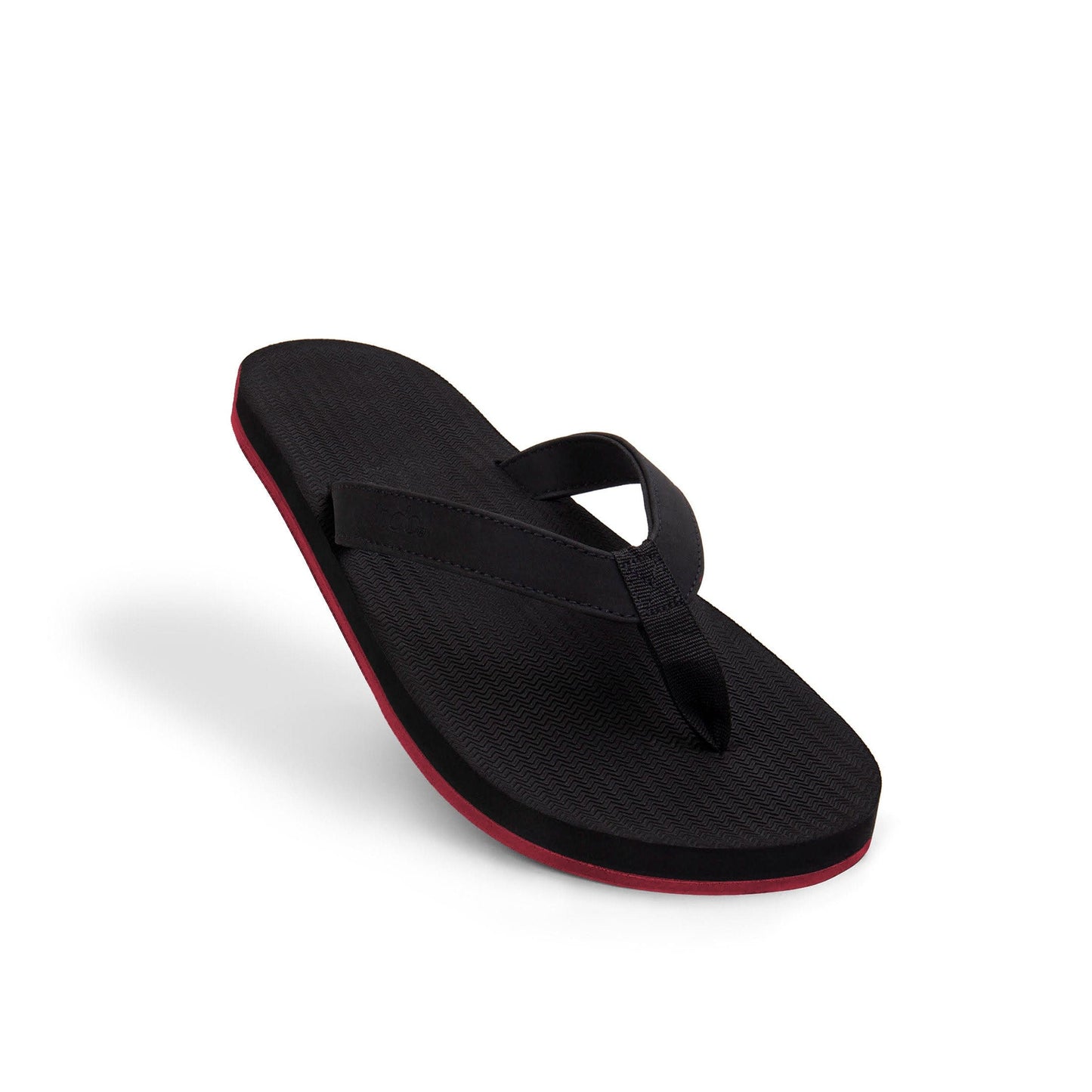 Men’s Flip Flops Sneaker Sole - Black/Red Sole by Indosole