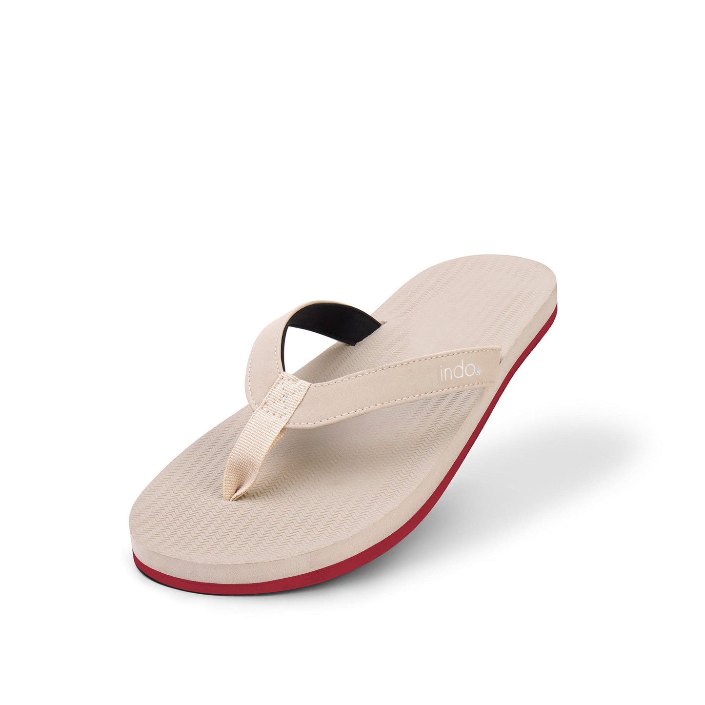 Women’s Flip Flops Sneaker Sole - Sea Salt/Red Sole by Indosole