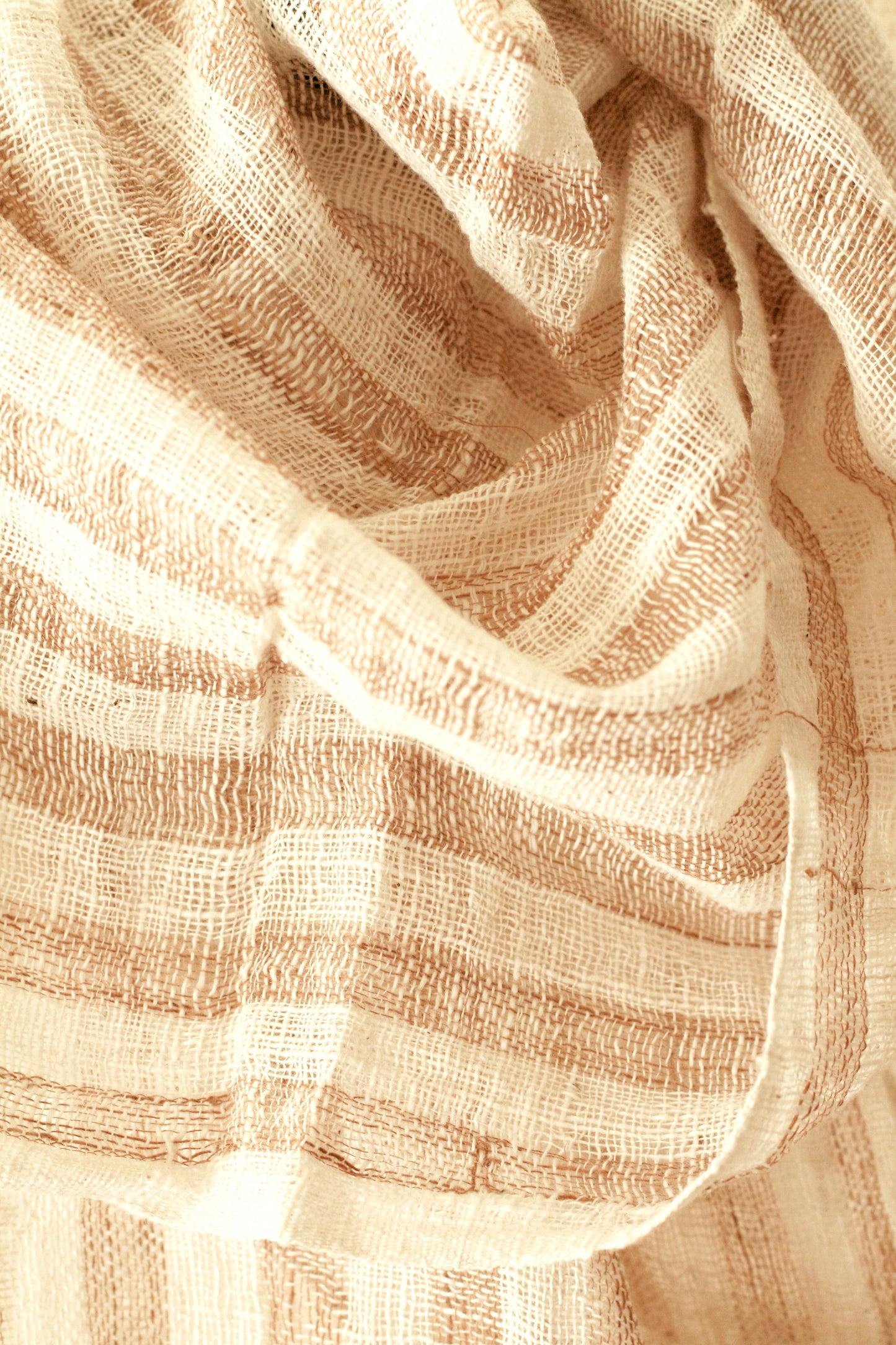 Fatima Hand-loomed Raw Cotton Scarf, in Beige (Pre-order) by BrunnaCo