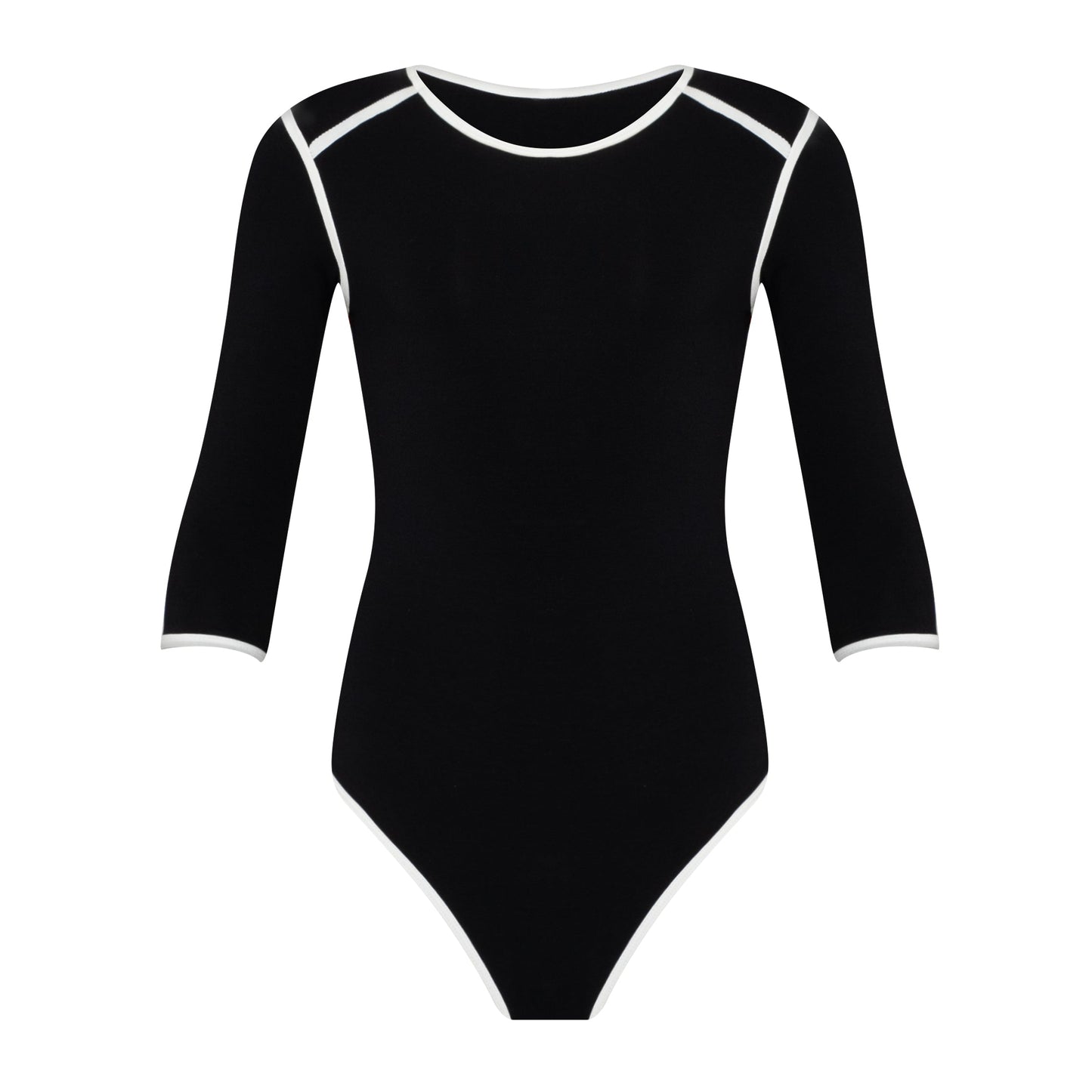 Girl Two-tone Eco Bodysuit in Black by BrunnaCo