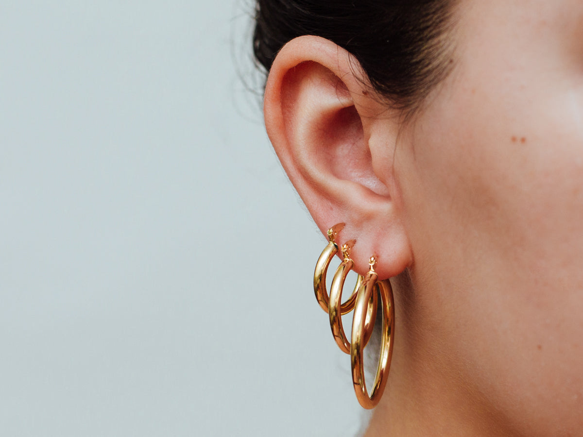 Tiny Gold Filled Hoops by Little Sky Stone