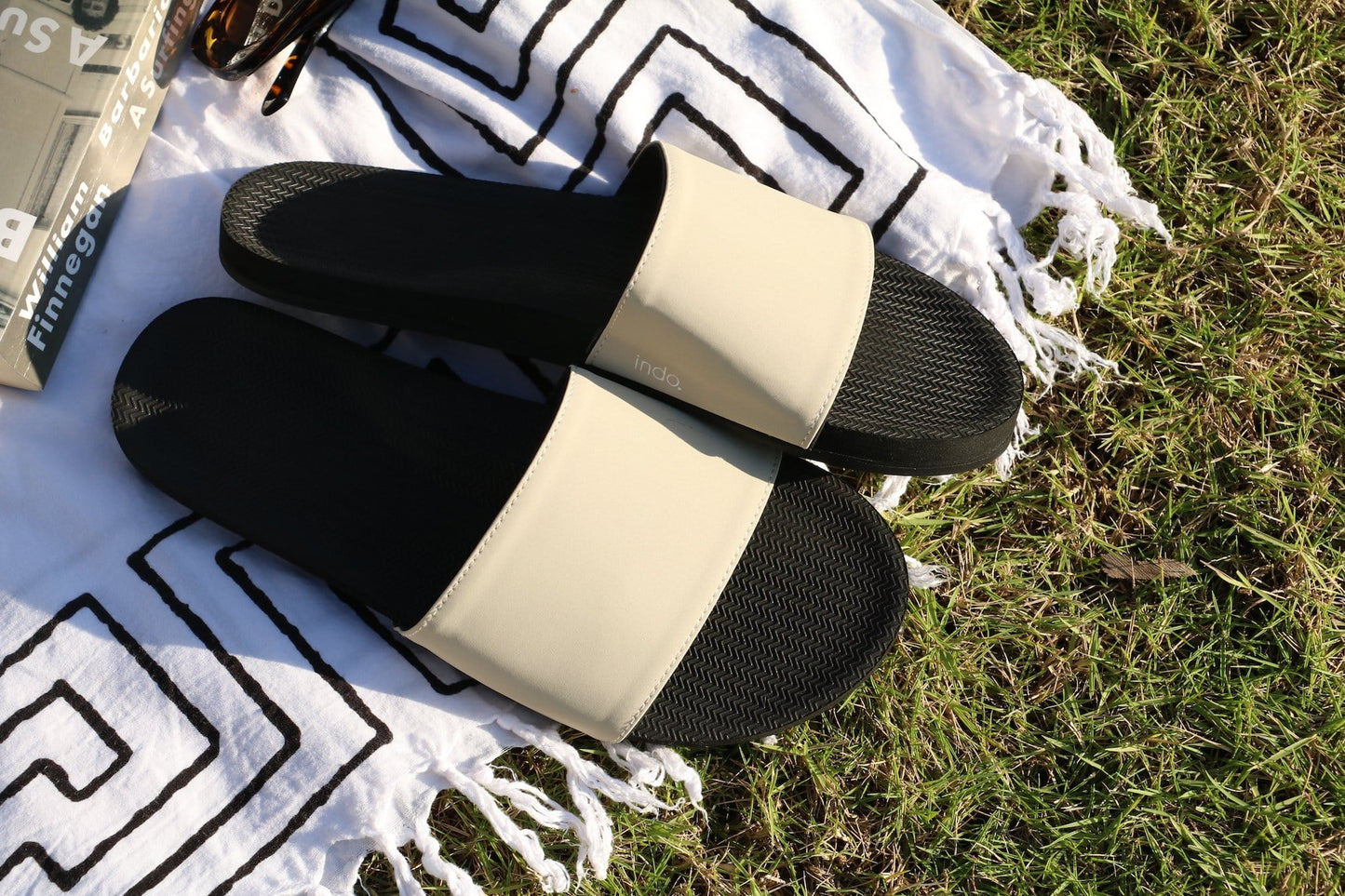 Women's Slide - Black/Sea Salt by Indosole