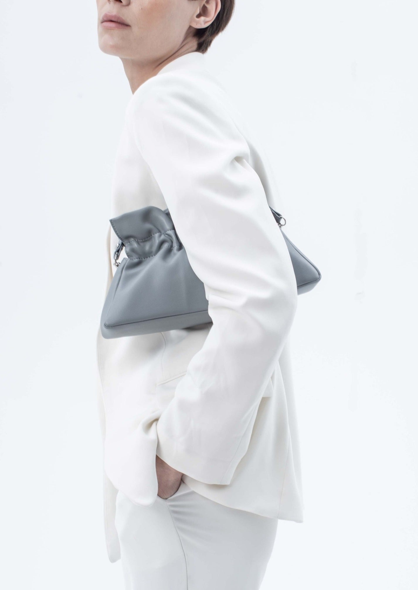 Mila Bag in Smooth Leather, Haze Blue by Bob Oré