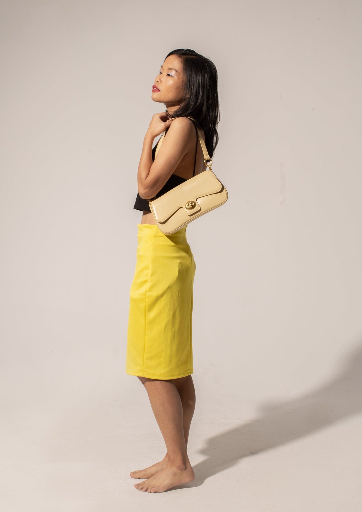 Jacqueline Leather Bag, Yellow by Bob Oré