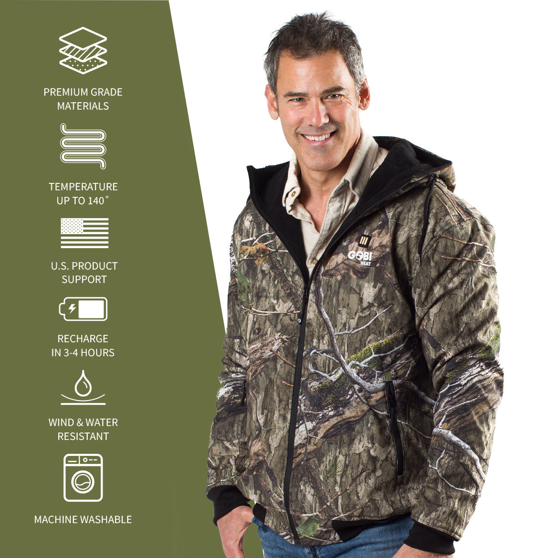 Shadow Heated Hunting Hoodie - Mossy Oak® Camo by Gobi Heat