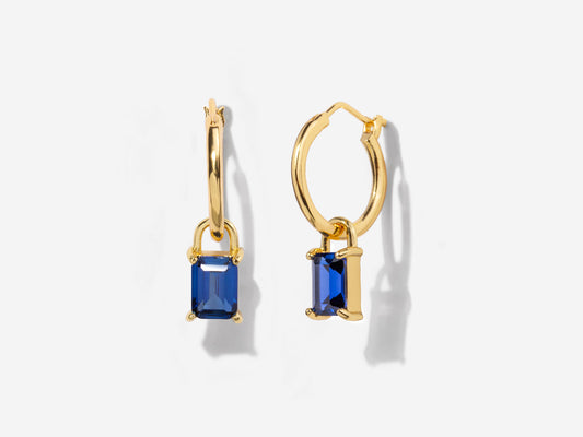 Iris Sapphire Hoops by Little Sky Stone