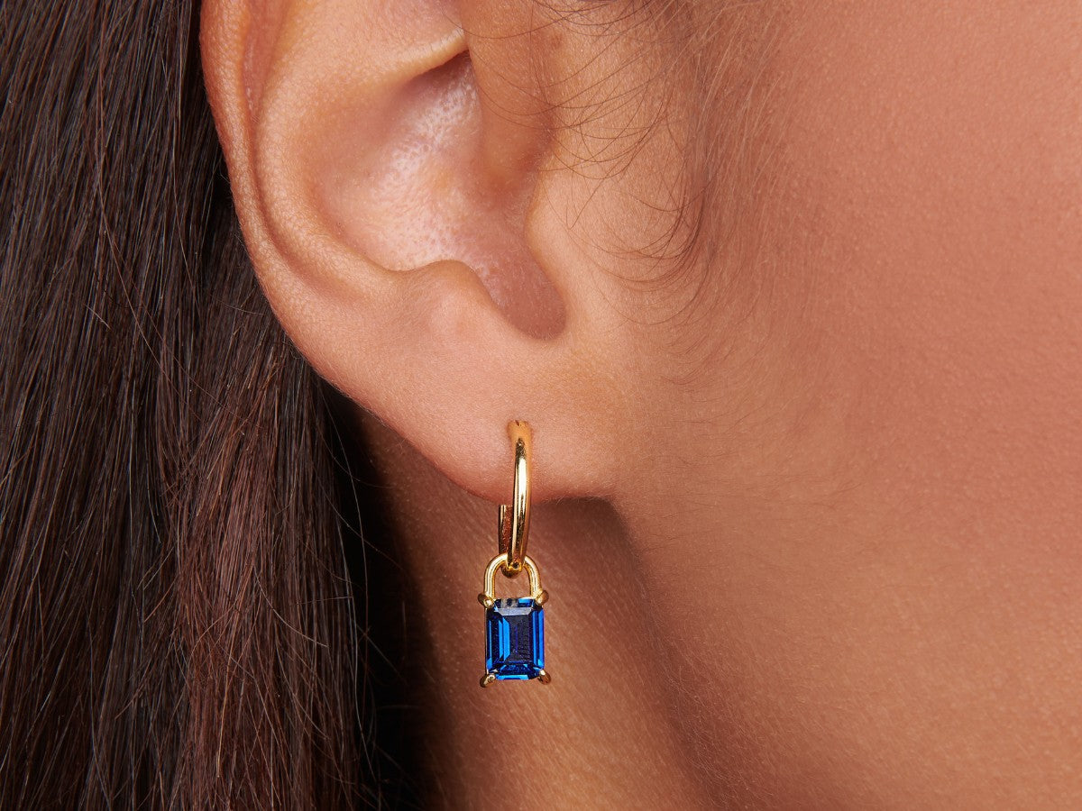 Iris Sapphire Earrings Charm by Little Sky Stone