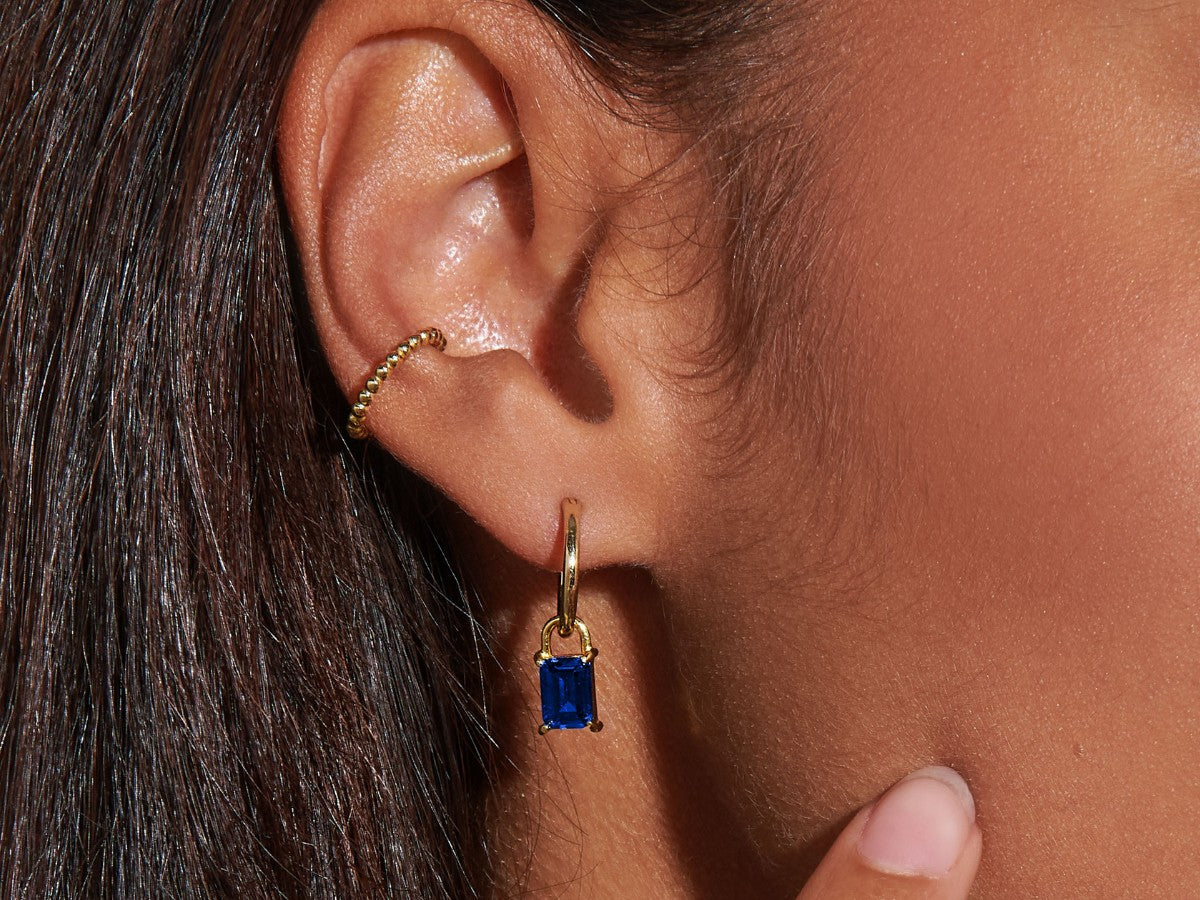 Iris Sapphire Earrings Charm by Little Sky Stone