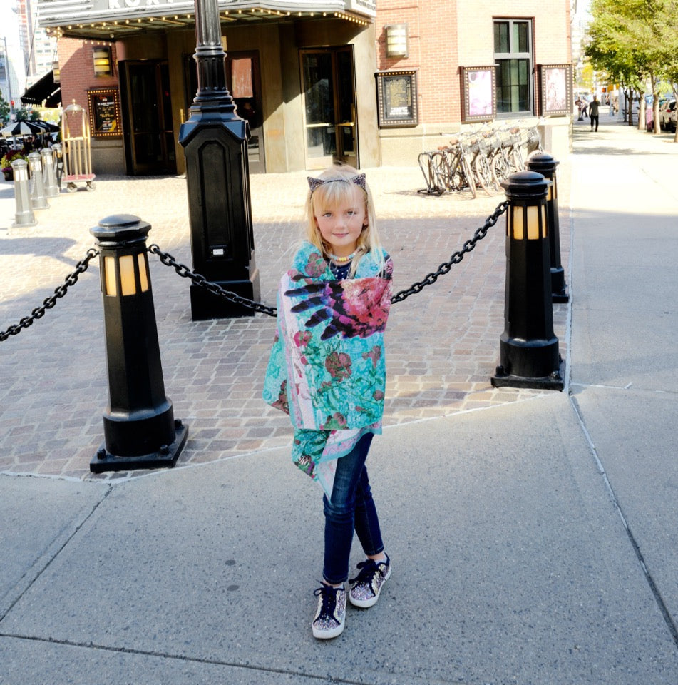 OWLET KIDS SHAWL, Baby blue. by SKOVA