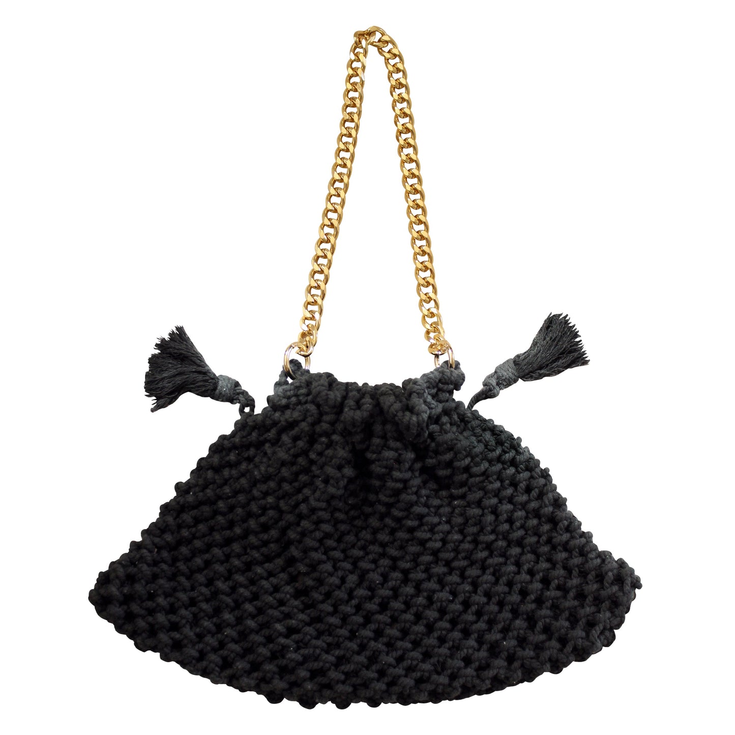 LYON Macrame Tote Bag In Black by BrunnaCo