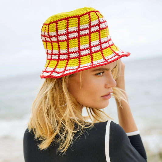 MARGARITA Plaid Crochet Hat by BrunnaCo